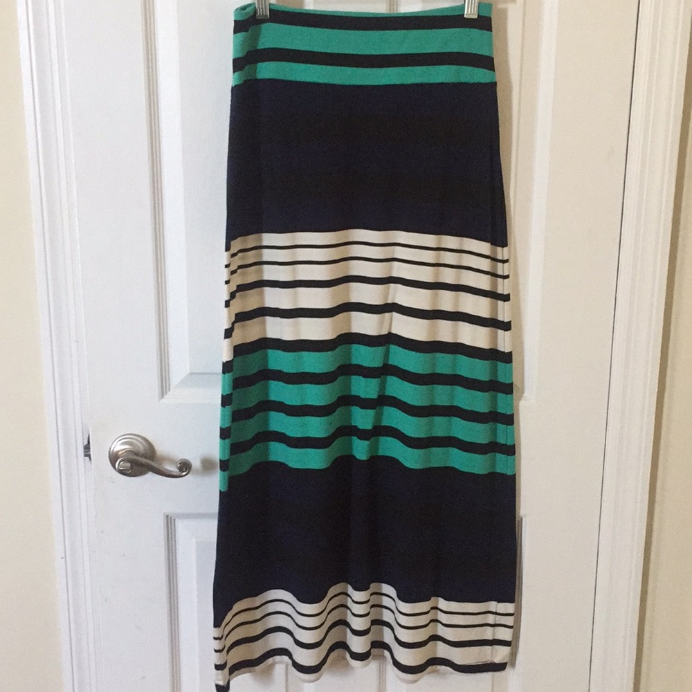 Multi-Colored Striped Maxi Skirt